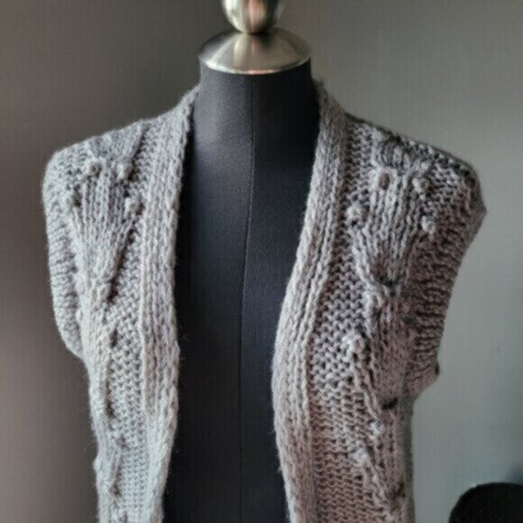 Vintage Knit Sweater Vest Sz S Grey - Picture 4 of 10